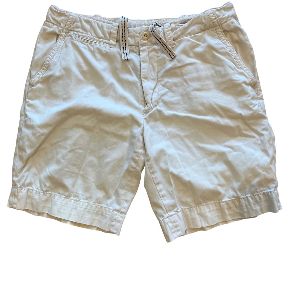 Polo Ralph Lauren Mens Chino Shorts Size 35 Cream Off White Cotton Drawstring 36